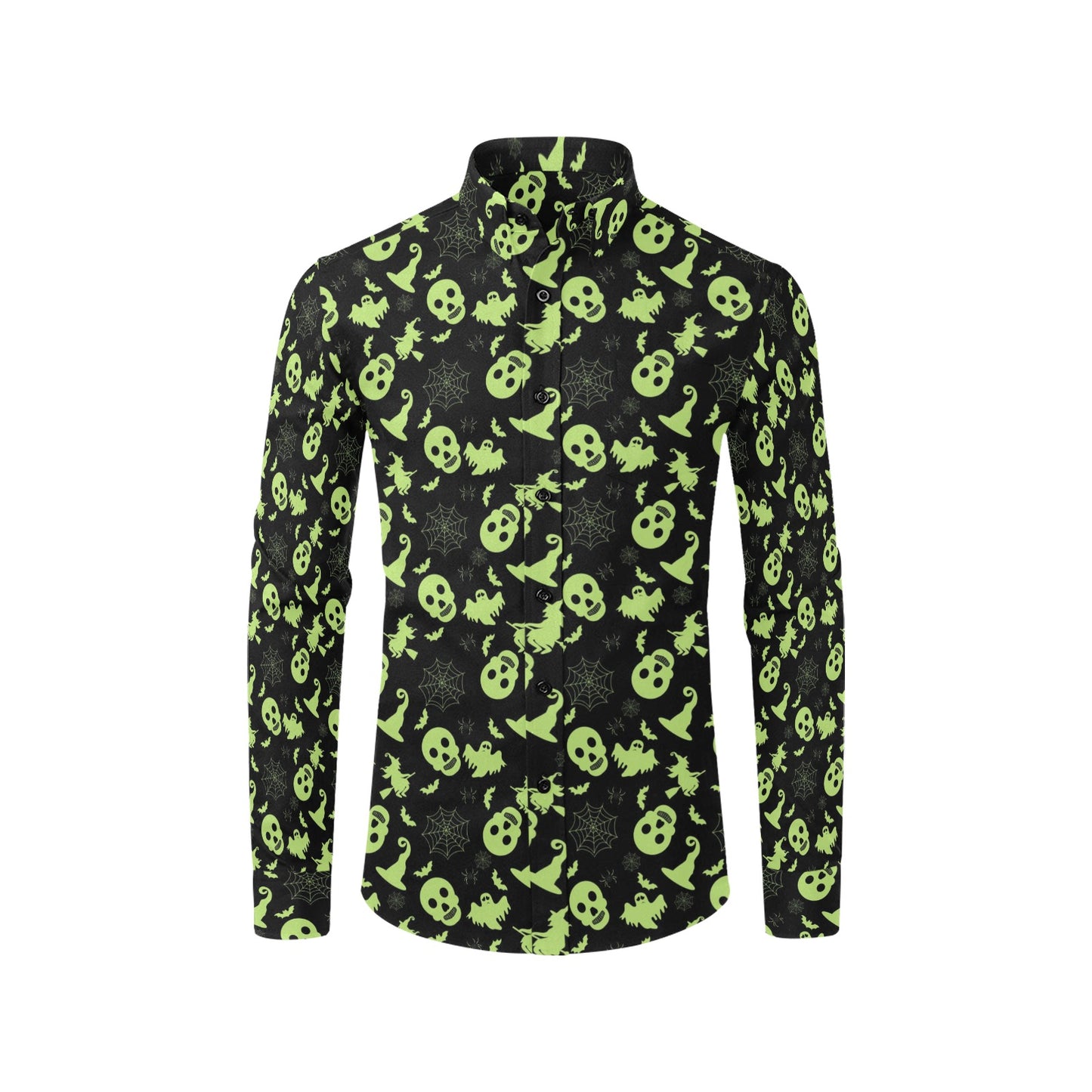 Witch Halloween Print Design LKS306 Men's Long Sleeve Dress Shirt