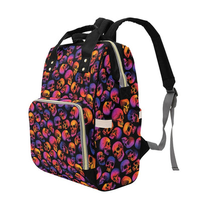Skull Multicolor Print Design LKS3011 Diaper Bag Backpack