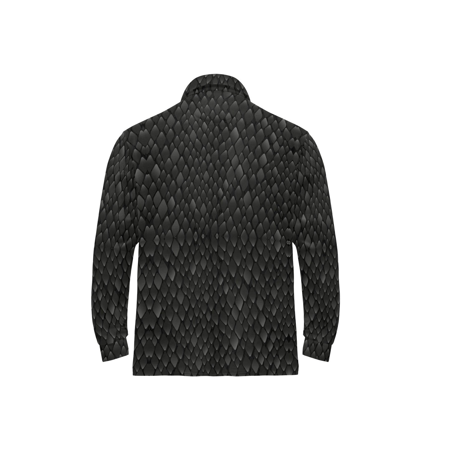 Snake Skin Black Print Long Sleeve Polo Shirt For Men's