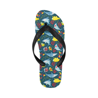 Scuba With Sharks Print Design LKS303 Flip Flops