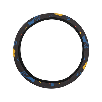 Saxophone Print Design LKS407 Steering Wheel Cover with Elastic Edge