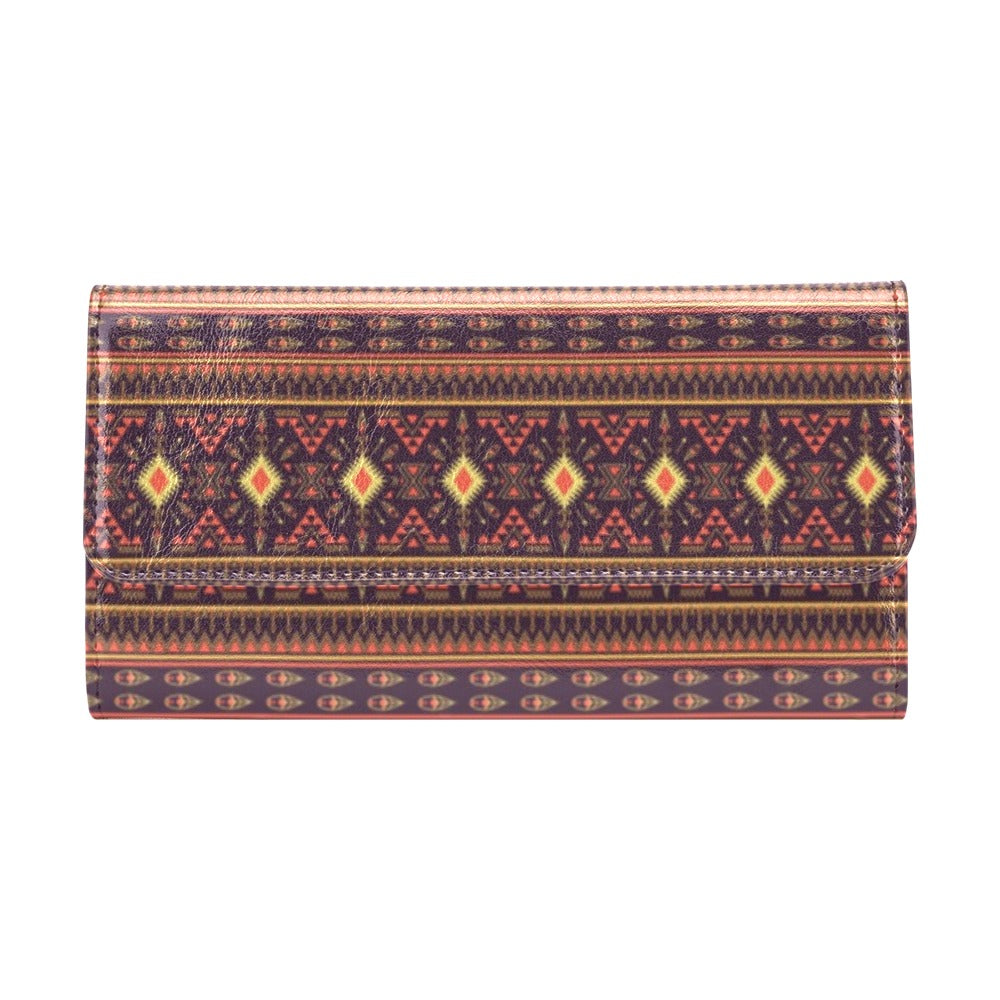 Southwest Ethnic Design Themed Print Women's Trifold Wallet