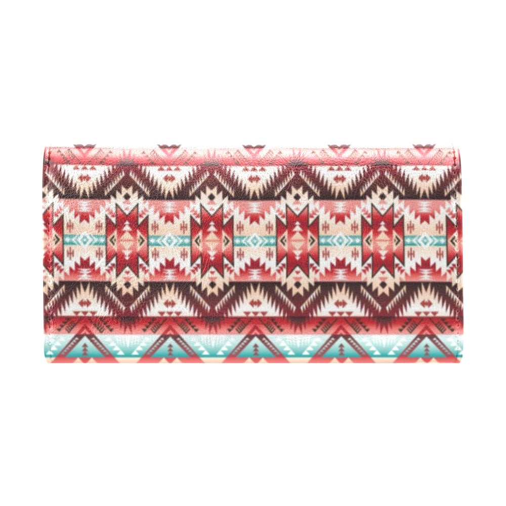 Aztec Western Style Print Pattern Women's Trifold Wallet