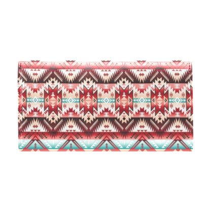 Aztec Western Style Print Pattern Women's Trifold Wallet