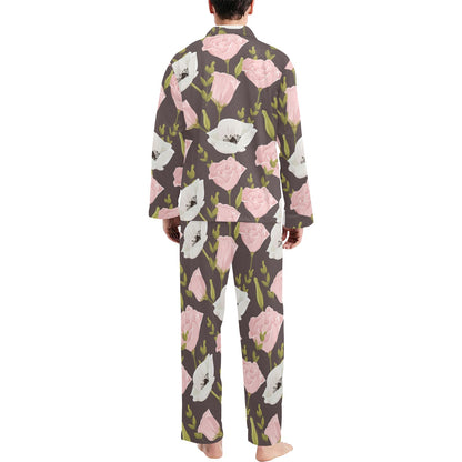 Anemone Pattern Print Design AM011 Men's Long Pajama Set