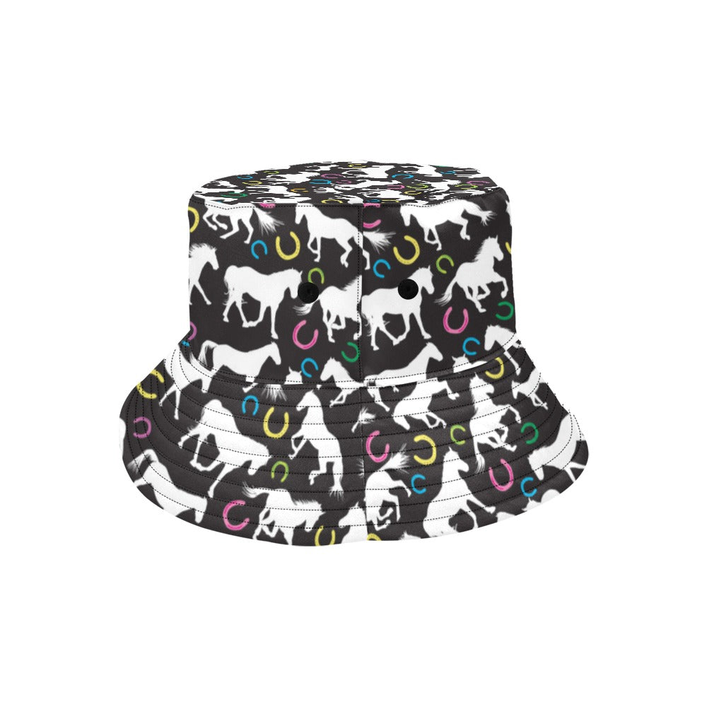 Horse Hoof Colorful Print Design LKS301 Unisex Bucket Hat