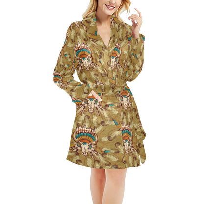 Native Indian Buffalo head Women's Fleece Robe