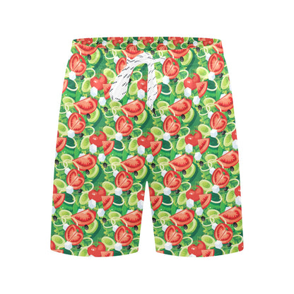 Vegan Salad Themed Design Print Men's Swim Trunks Beach Shorts