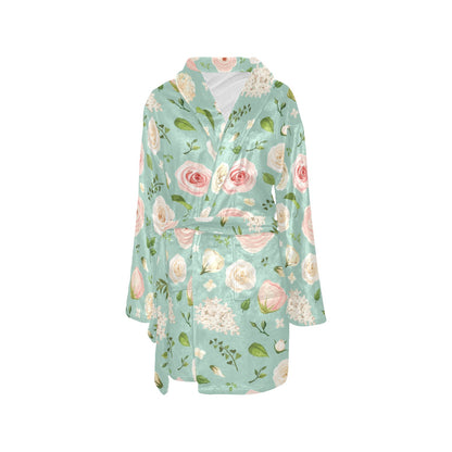 Lisianthus Pattern Print Design 01 Women's Fleece Robe