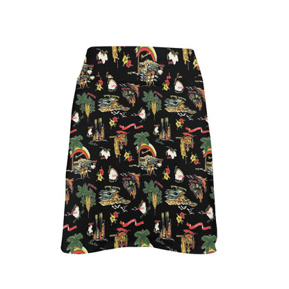 Hawaiian Island Themed Print 17" Golf & Pickleball Skort with Pockets