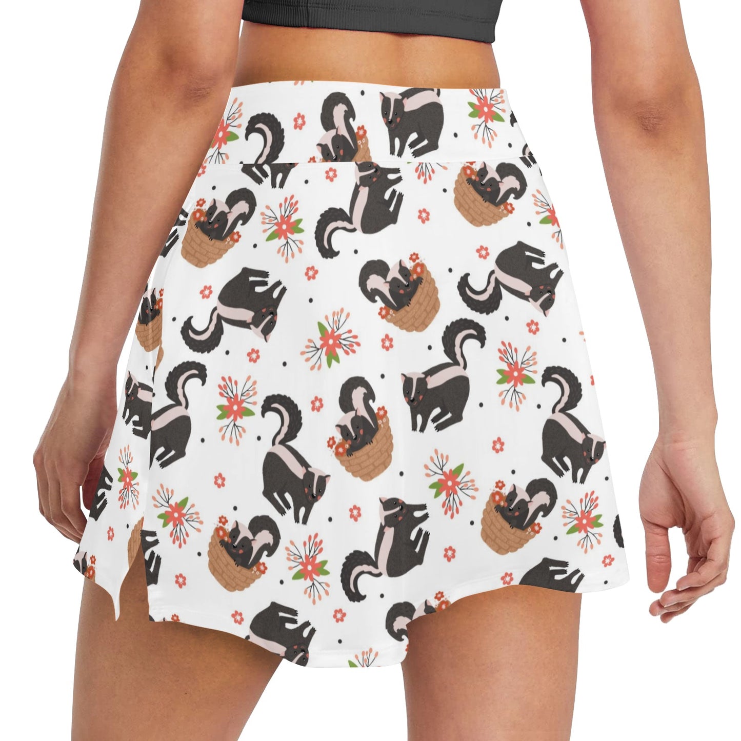 Skunk Print Design LKS304 17" Golf & Pickleball Skort with Pockets