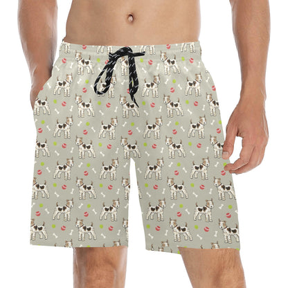 Toy Fox Terriers Print Design LKS301 Men's Swim Trunks Beach Shorts