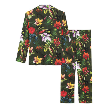 Magnolia Pattern Print Design 02 Women's Long Pajama Set