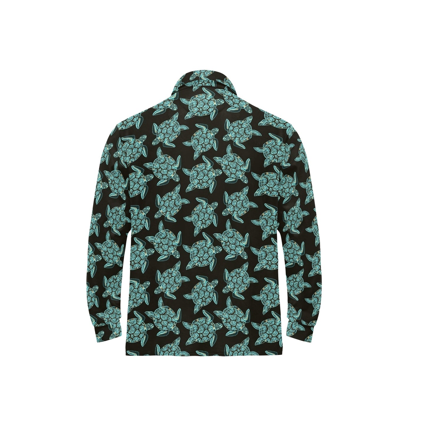 Sea Turtle Print Design LKS302 Long Sleeve Polo Shirt For Men's