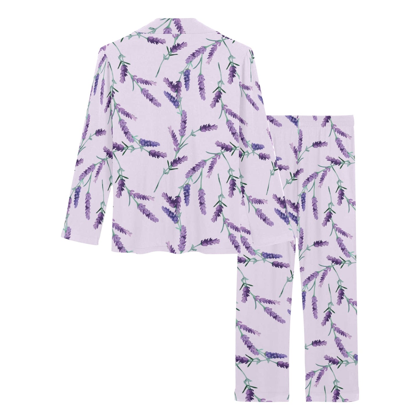Lavender Pattern Print Design 02 Women's Long Pajama Set