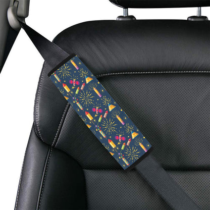 Firework Sparkling Rockets Print Design LKS306 Car Seat Belt Cover