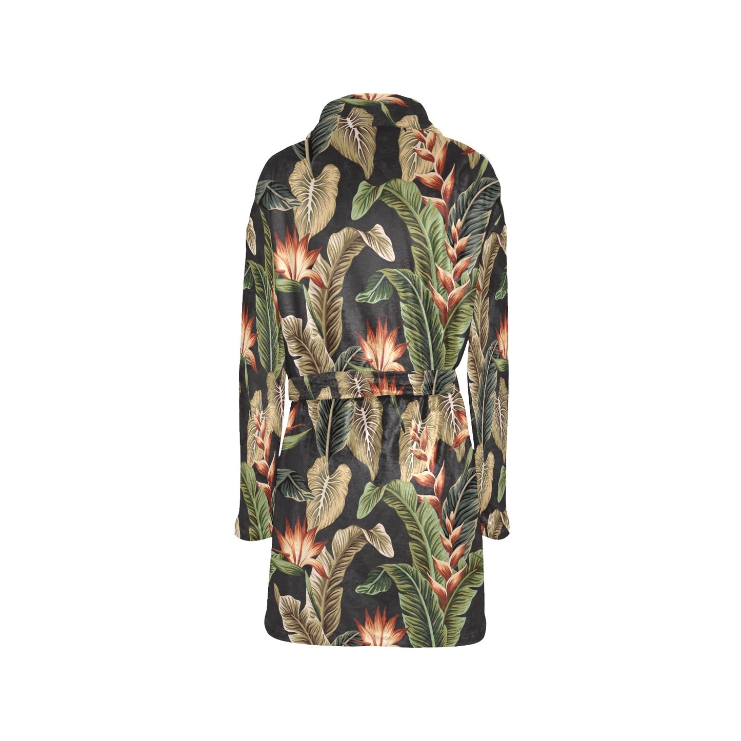 Tropical Flower Pattern Print Design TF014 Women's Fleece Robe