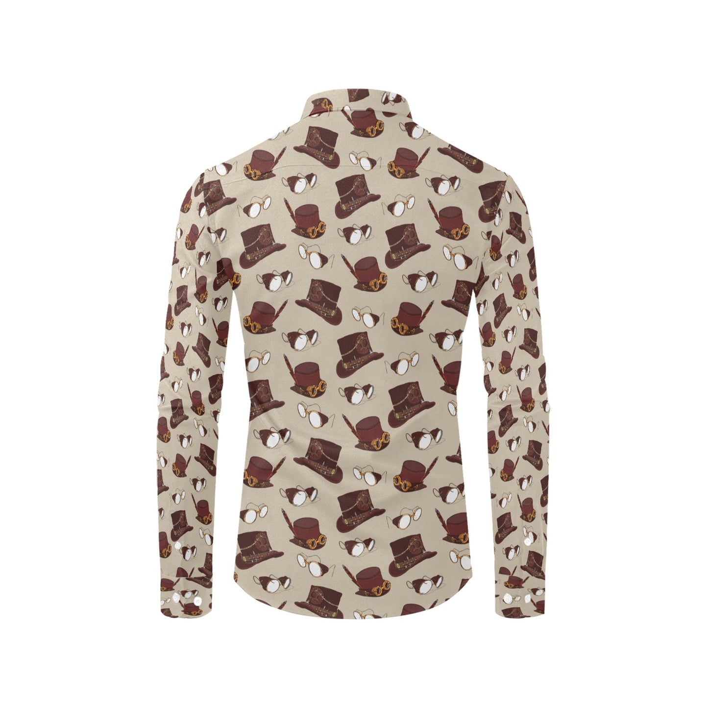 Steampunk Hat Print Design LKS301 Men's Long Sleeve Dress Shirt