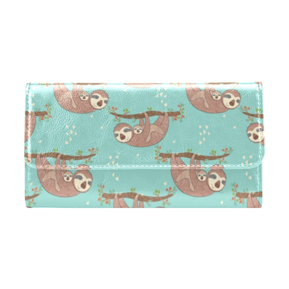 Sloth Print Design LKS302 Women's Trifold Wallet