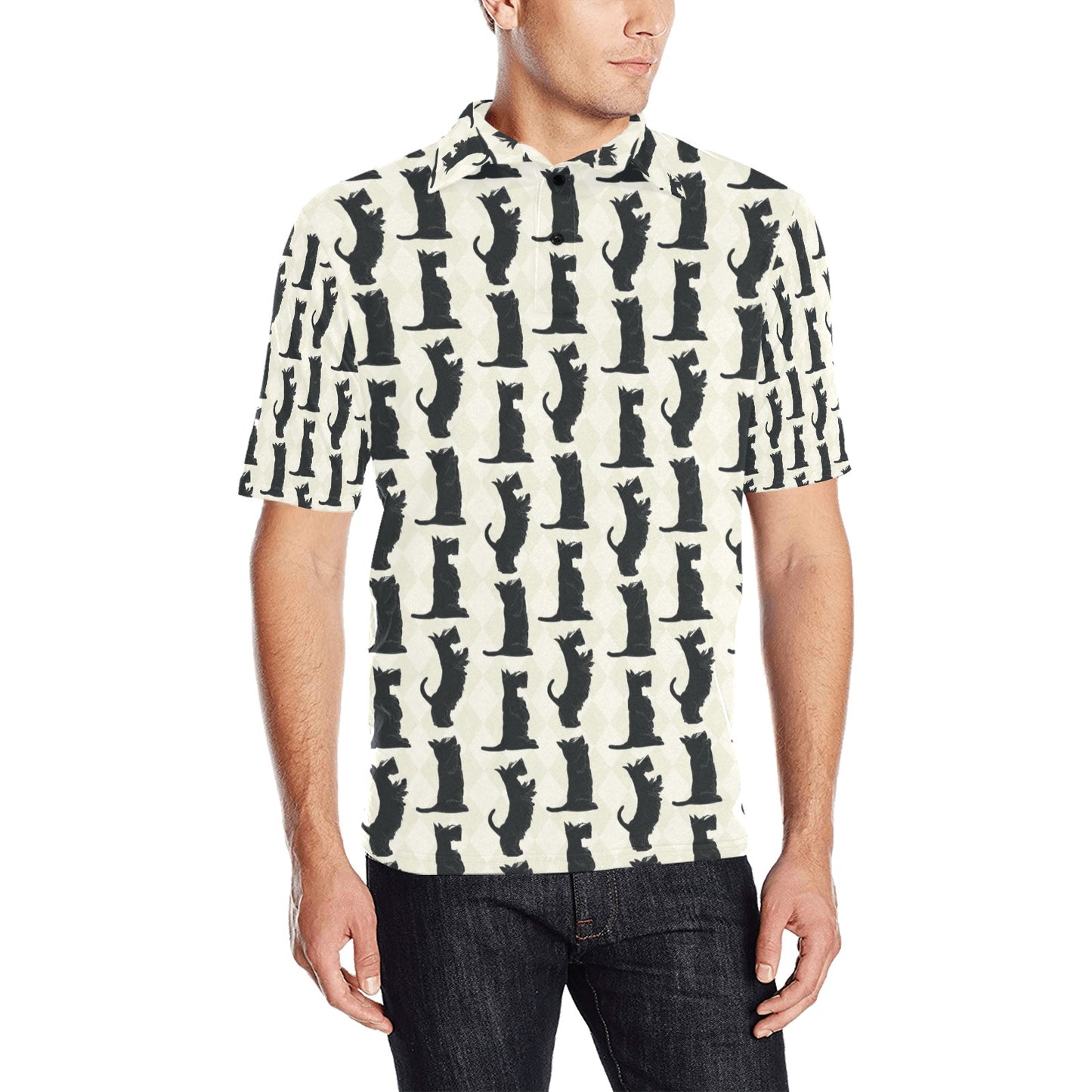 Scottish Terriers Print Design LKS309 Men Polo Shirt