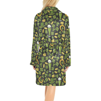 St Patricks Day Print Design LKS307 Women's Fleece Robe