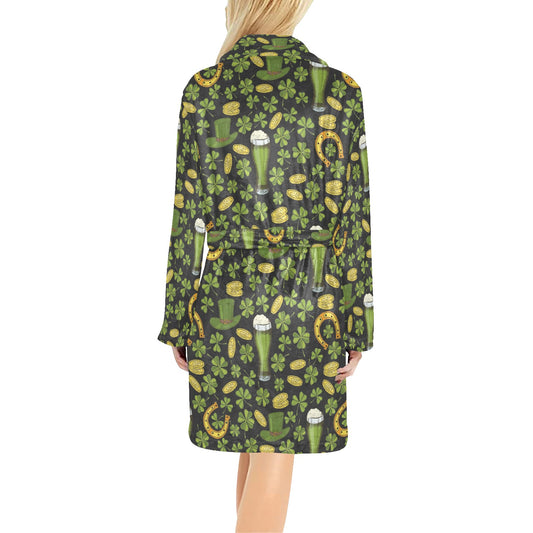 St Patricks Day Print Design LKS307 Women's Fleece Robe