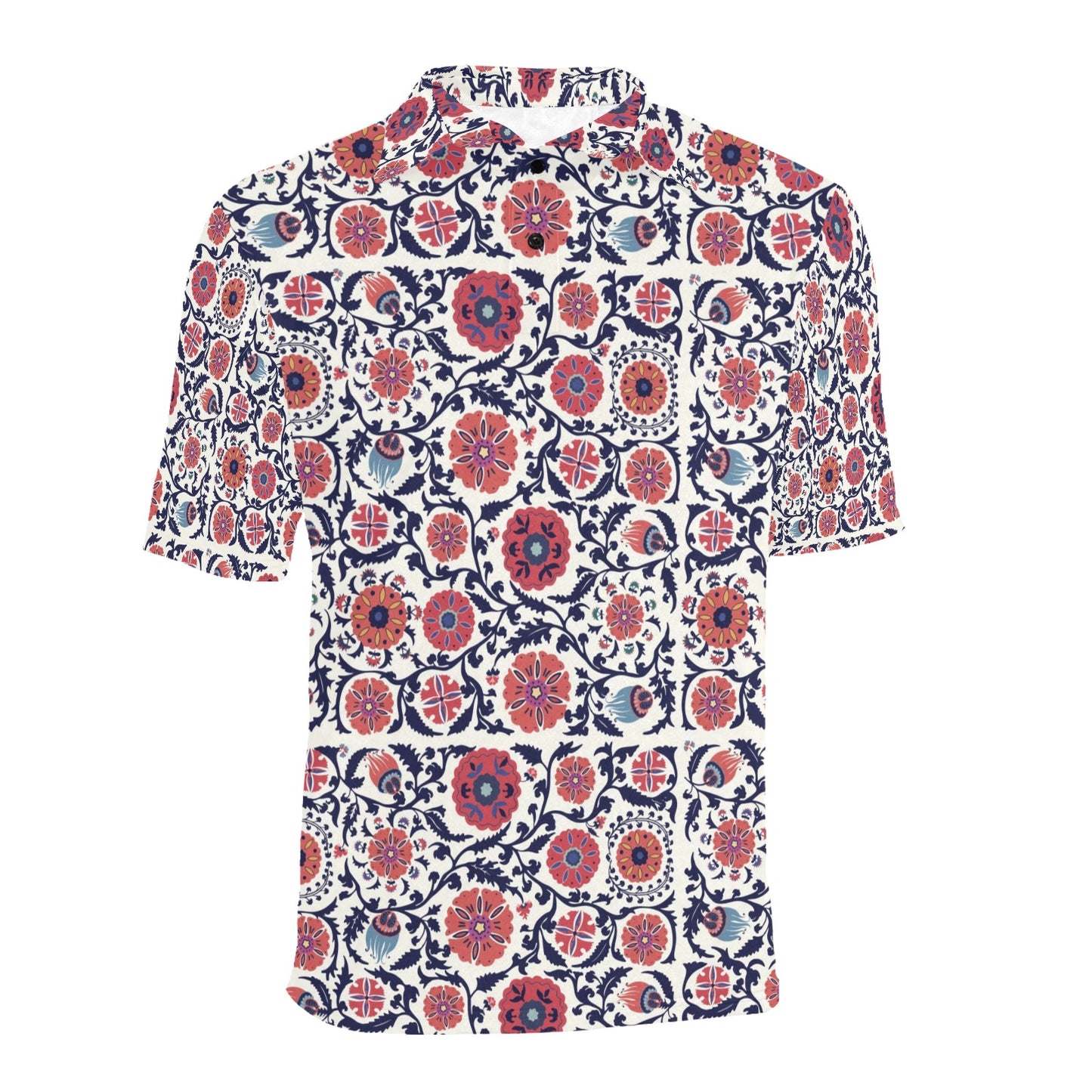 Suzani Print Design LKS304 Men Polo Shirt
