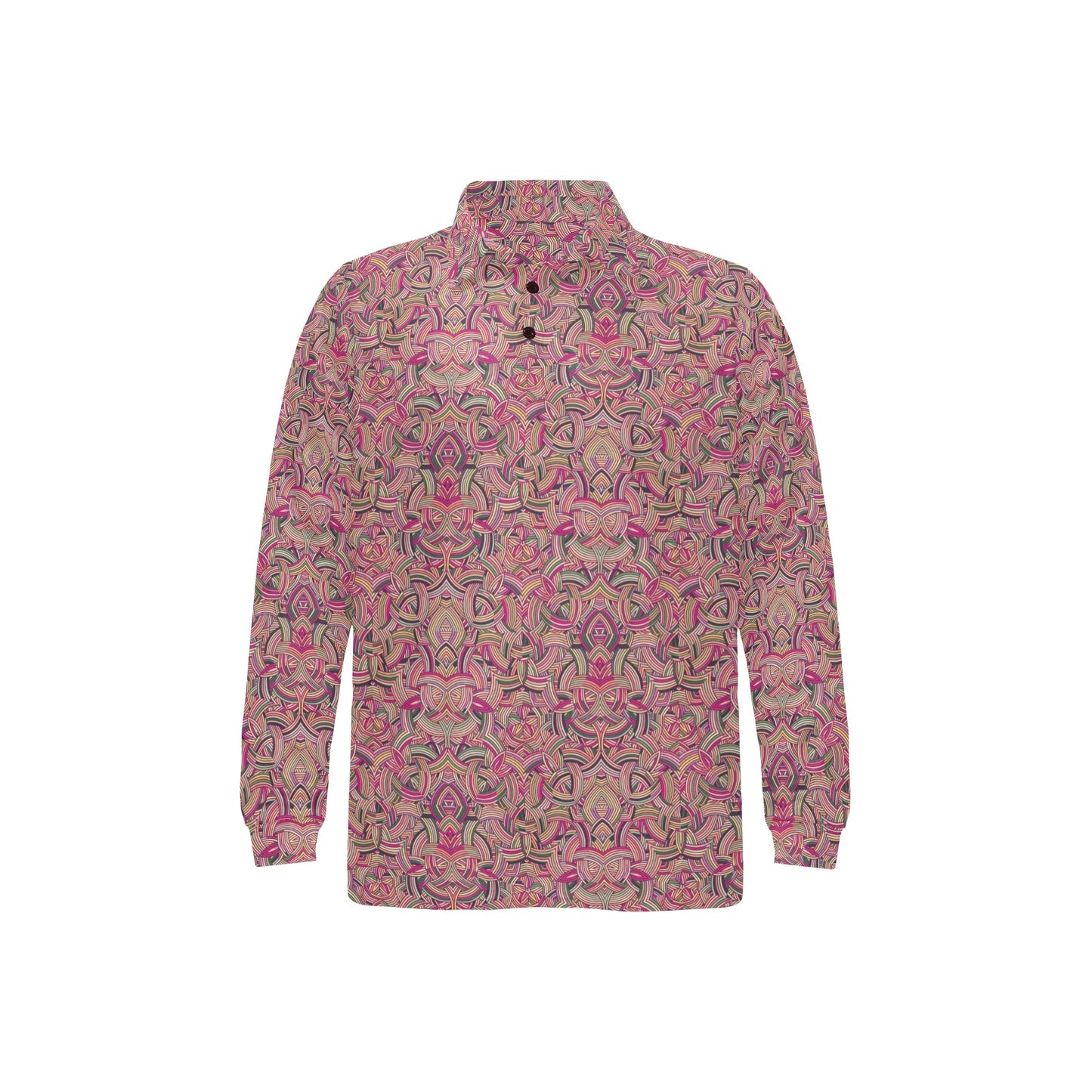 Celtic Pattern Print Design 04 Long Sleeve Polo Shirt For Men's