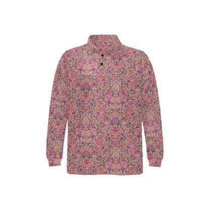 Celtic Pattern Print Design 04 Long Sleeve Polo Shirt For Men's