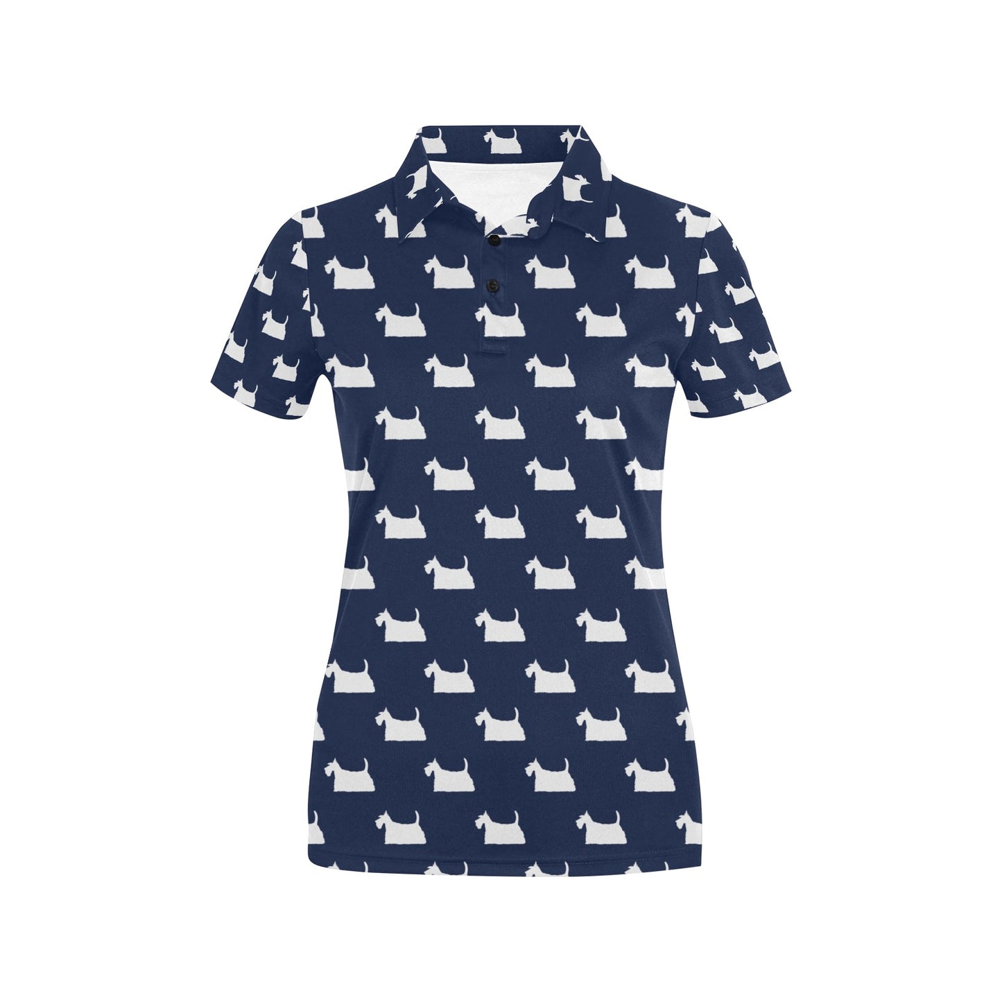 Scottish Terriers Print Design LKS303 Women's Polo Shirt