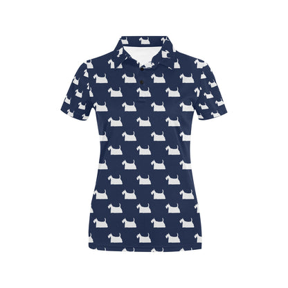 Scottish Terriers Print Design LKS303 Women's Polo Shirt
