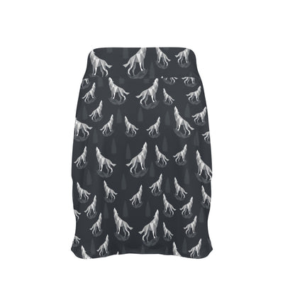 Wolf Print Design LKS303 17" Golf & Pickleball Skort with Pockets