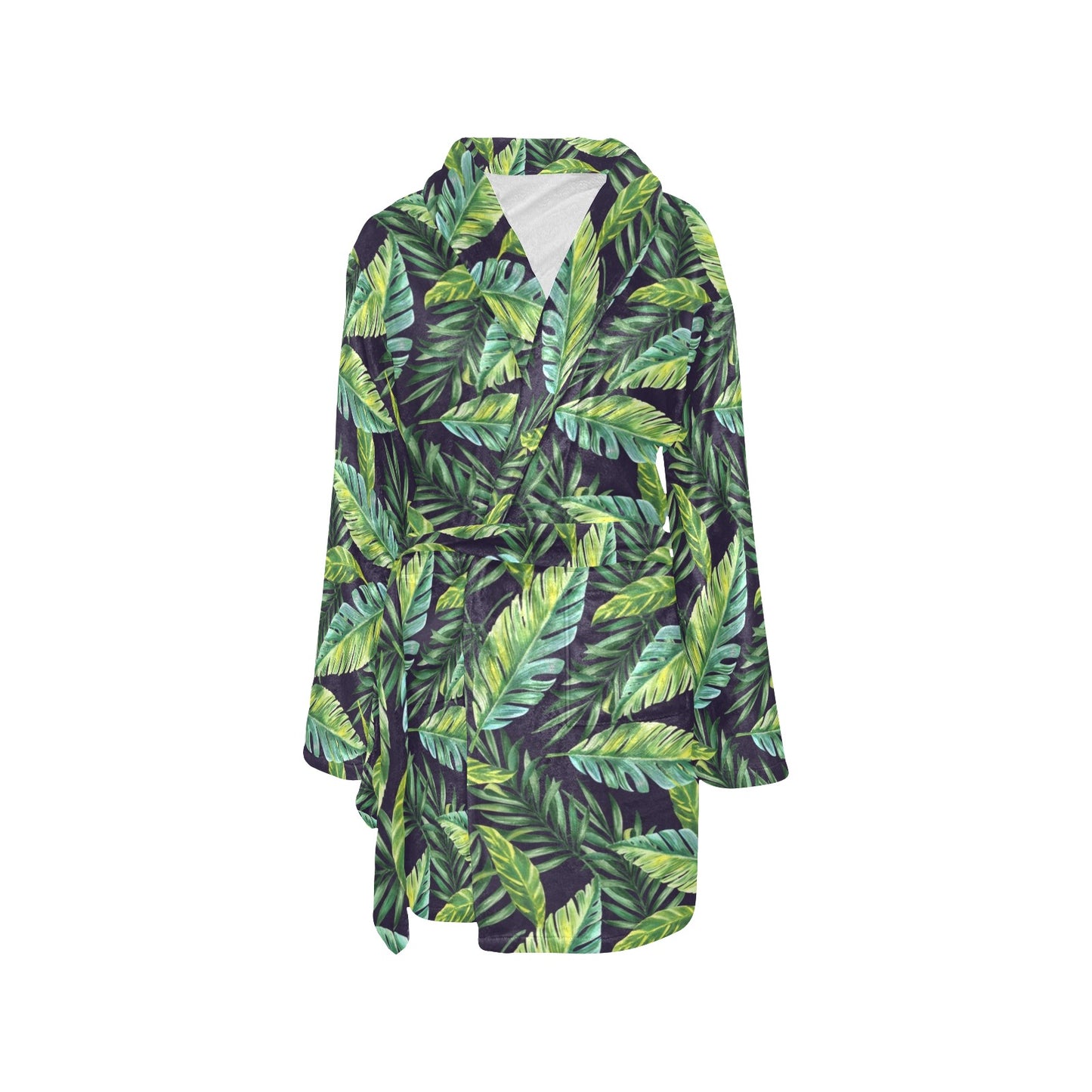 Tropical Flower Pattern Print Design TF06 Women's Fleece Robe