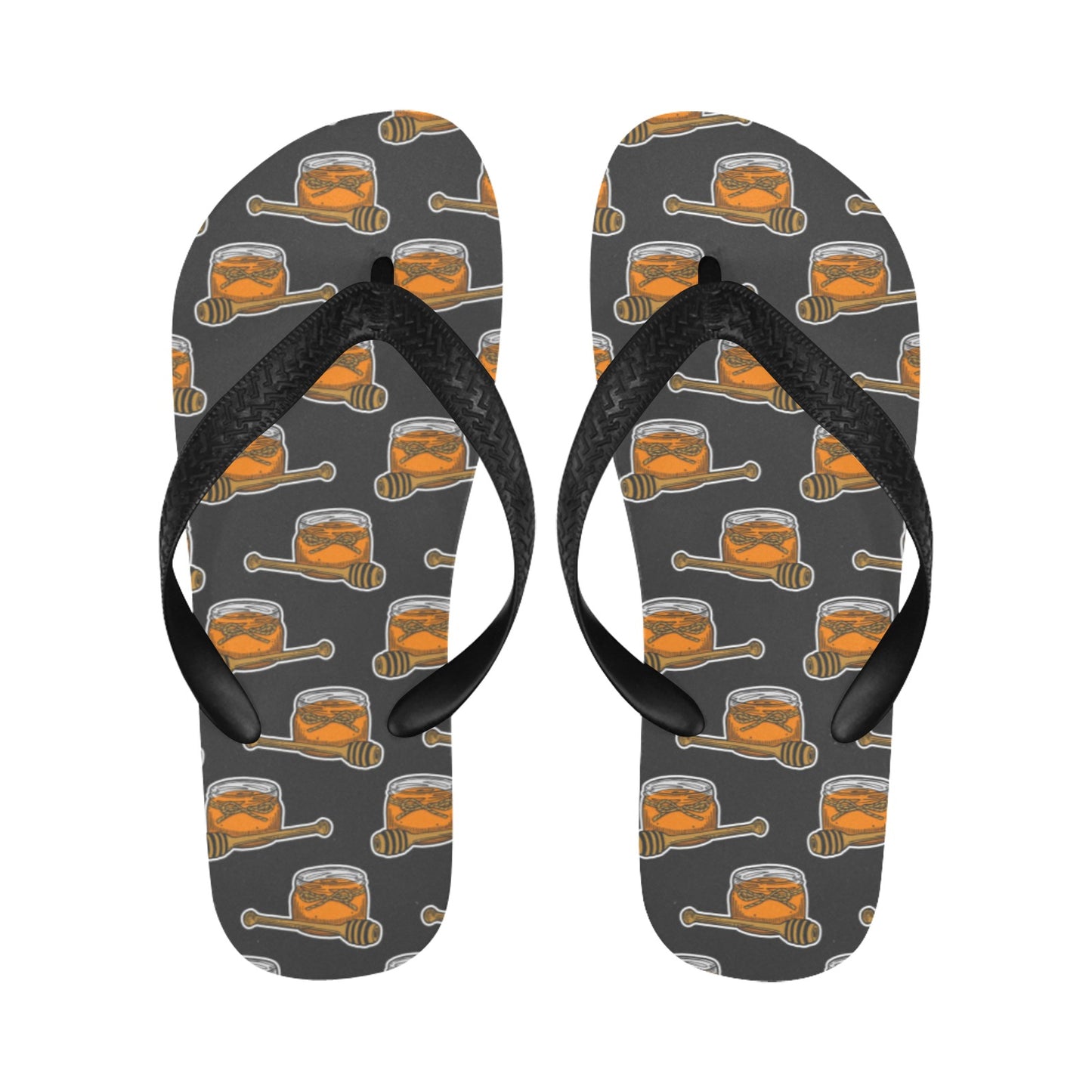 Honey Bee Print Design LKS305 Flip Flops
