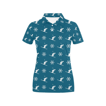 Ski Print Design LKS301 Women's Polo Shirt