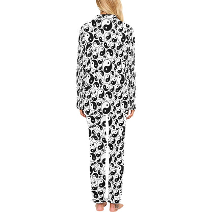 Yin Yang Print Design LKS302 Women's Long Pajama Set