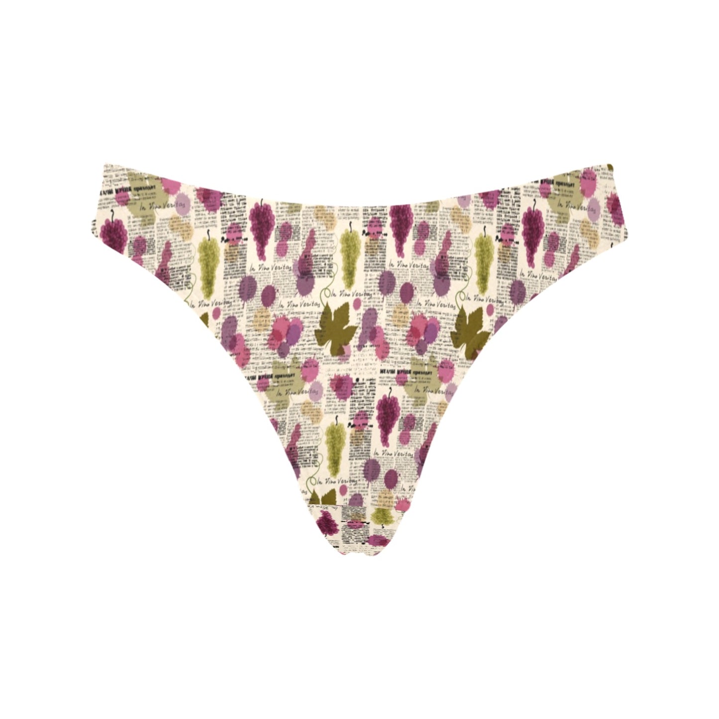 Wine Style Design Print Women's Thongs