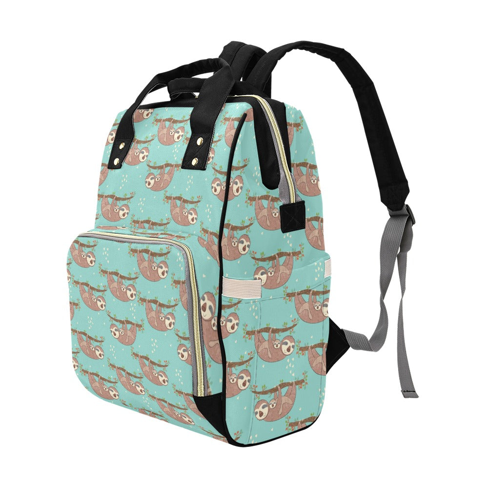 Sloth Print Design LKS302 Diaper Bag Backpack