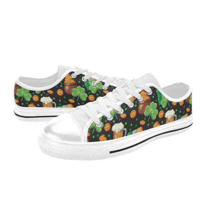 St Patricks Day Print Design LKS303 Women's White Low Top Shoes