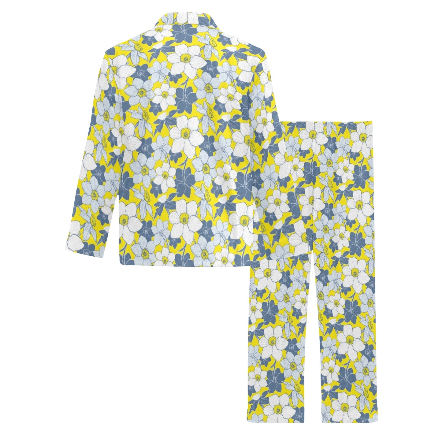 Daffodils Pattern Print Design 01 Men's Long Pajama Set