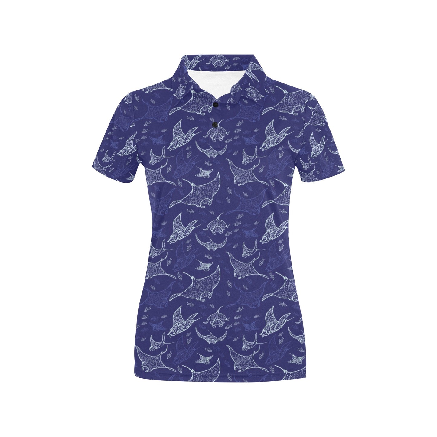 Manta Ray Print Design LKS401 Women's Polo Shirt