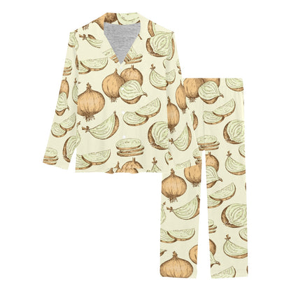 Onion Pattern Print Design A02 Women's Long Pajama Set