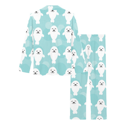 Sea Lion Baby Pattern Print Design 01 Women's Long Pajama Set