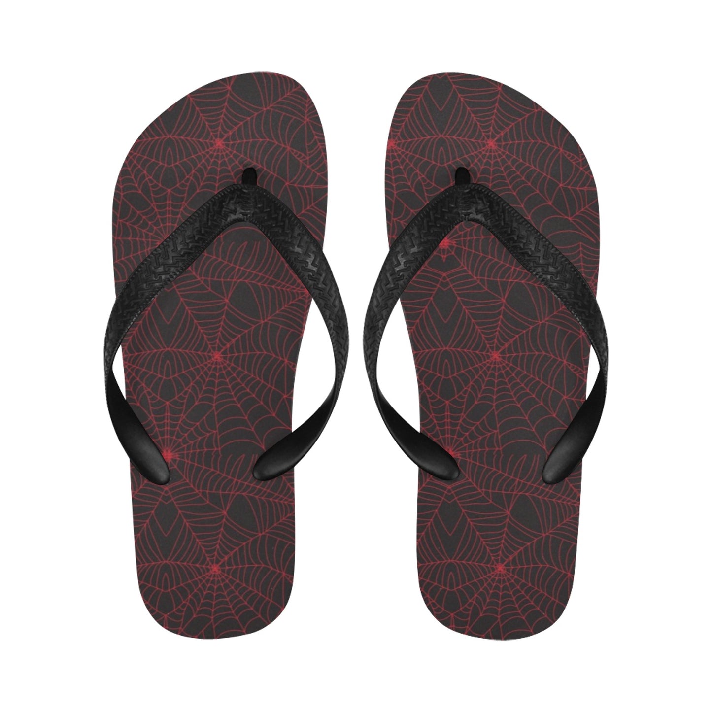 Spider Web Red Print Design LKS302 Flip Flops