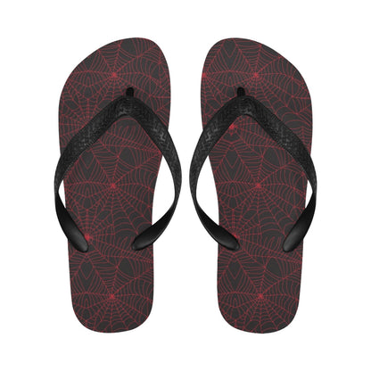 Spider Web Red Print Design LKS302 Flip Flops