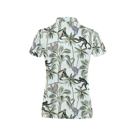 Rainforest Pattern Print Design RF04 Women's Polo Shirt