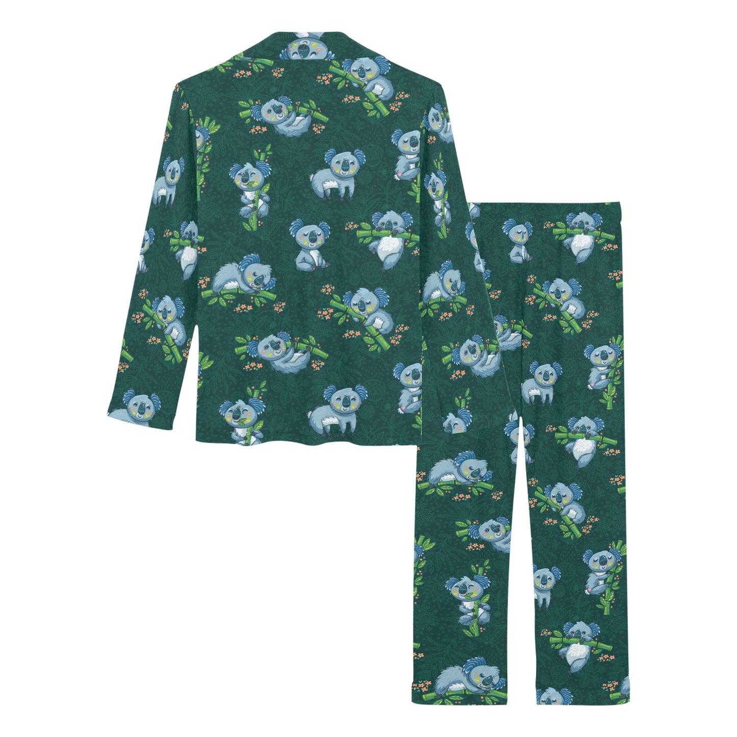 Koala Blue Design Print Women's Long Pajama Set