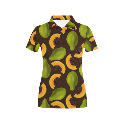 Papaya Pattern Print Design PP04 Women's Polo Shirt