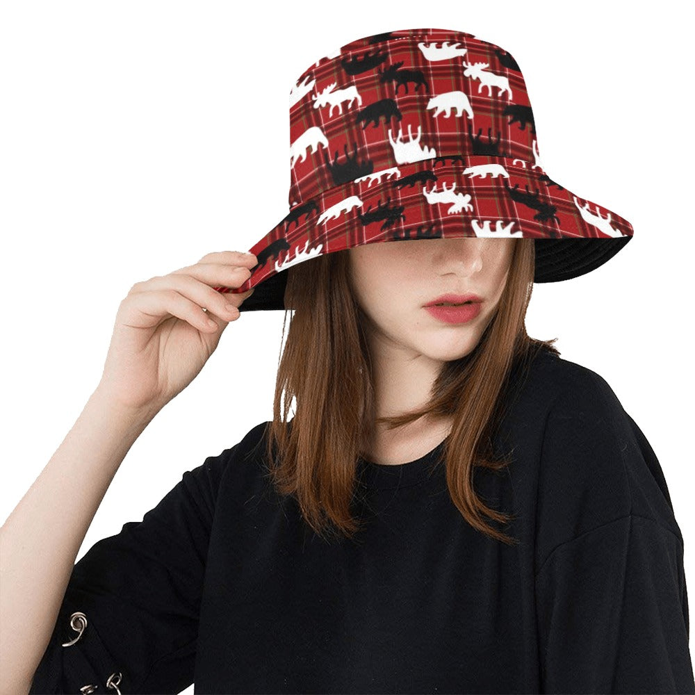 Moose Print Design LKS401 Unisex Bucket Hat