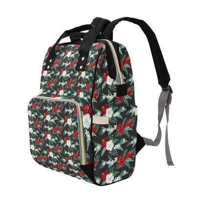 Tropical Flower Print Design LKS303 Diaper Bag Backpack